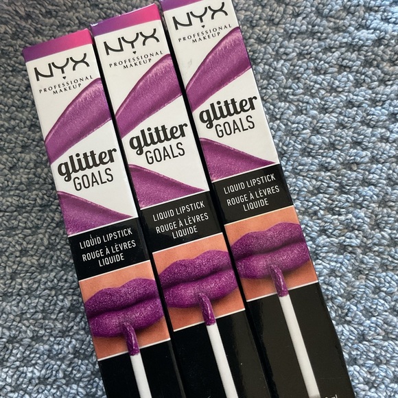 NYX Other - NYX Glitter Goals Liquid Lipstick - X INFINITY Lot of 3 new in box